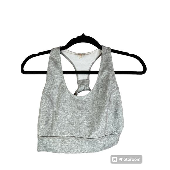 Free People Movement Grey Sports Bra Light Synergy Yoga Crop Top Size Small - Picture 1 of 7